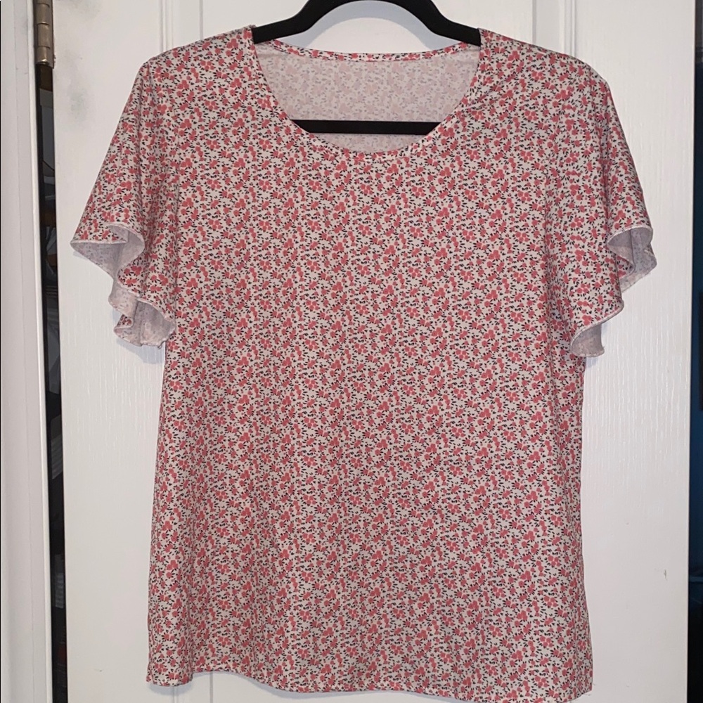 Pink Floral Print Top